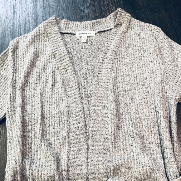 Long Ribbed Knit Tie Waist Cardigan - Picture 5 of 8